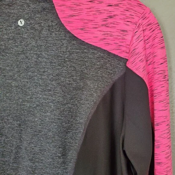 EUC Xersion Athletic Zip-up Jacket Black/Grey/Pink Workout Women's Large - Picture 9 of 11